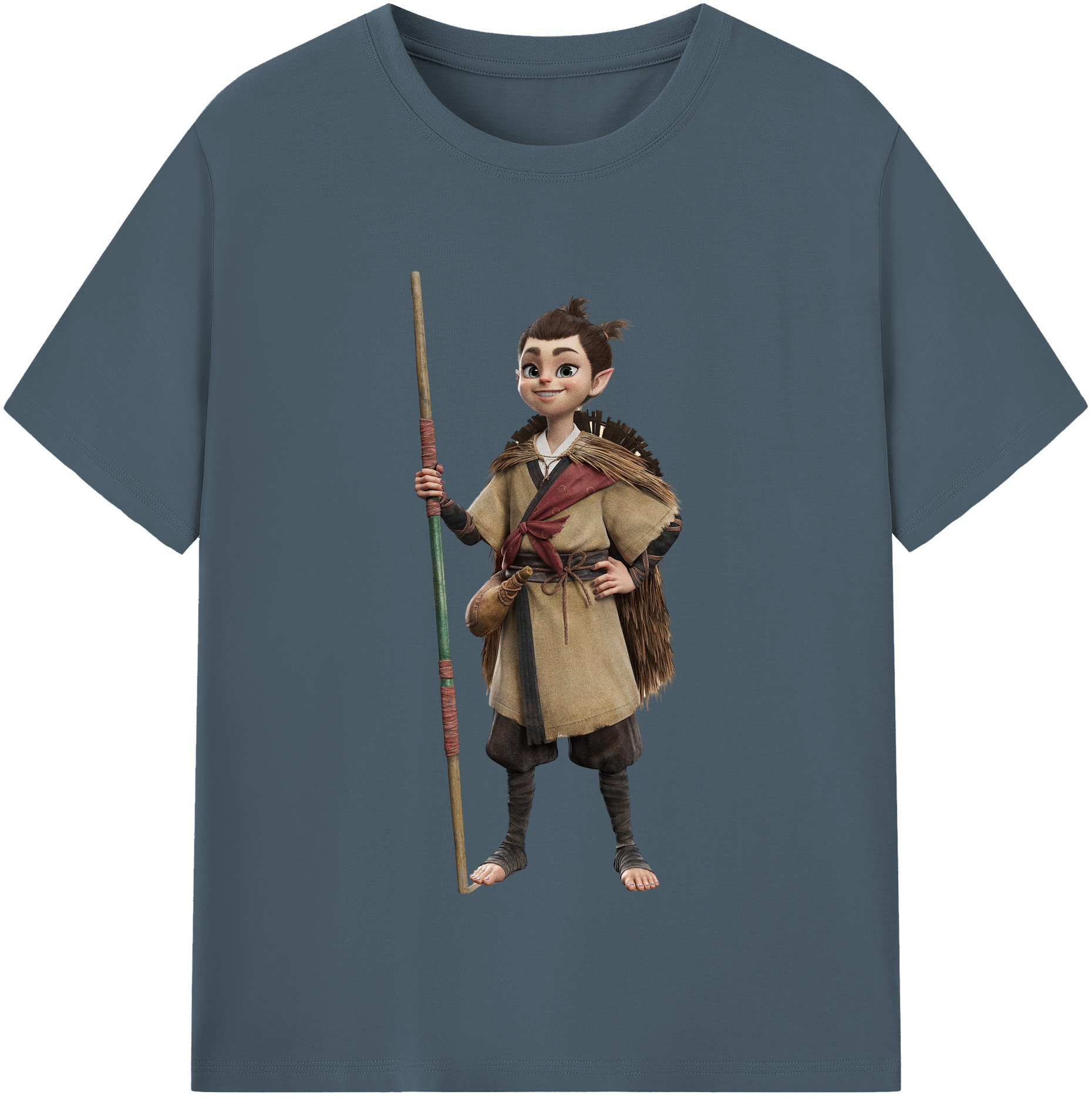 （画像用） Ne Zha 2 ナタ 魔童の大暴れ 綿100％半袖Tシャツ（フロントプリント）